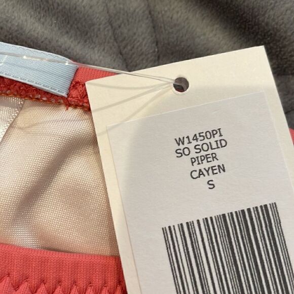 Eberjey Small Solid Piper Cayenne Bikini Bottoms - Picture 3 of 6